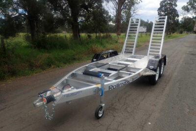 FOR HIRE SUREWELD 2.6T TRAILER ALUMINIUM SUIT EXCAVATOR BOBCAT MINI LOADER KANGA DINGO TORO TOYOTA