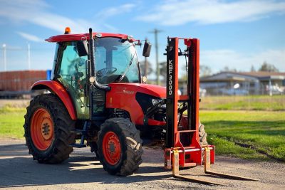 2019 KUBOTA M8540 85HP DIESEL 4X4 AWD FARM TRACTOR VINEYARD ROW CROP WITH FORK LIFT JOHN DEERE