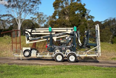 LEGUAN MONITOR 130-2 13.1M KNUCKLE BOOM & TRAILER SCISSOR LIFT CHERRY PICKER EWP GENIE JLG HAULOTTE