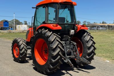 KUBOTA M9540DHC 95HP DIESEL 4X4 AWD FARM TRACTOR VINEYARD ROW CROP WITH FORK LIFT JOHN DEERE
