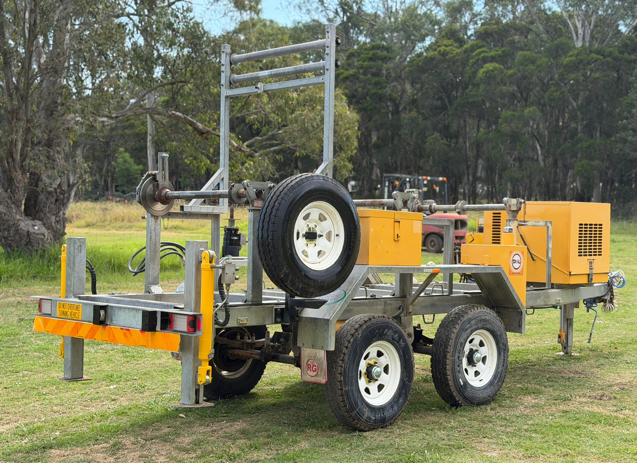 REDMOND GARY 3 DRUM ABC DRUM STAND CABLE TRAILER 6000KG ATM AERIAL BUNDLE CABLE image 2
