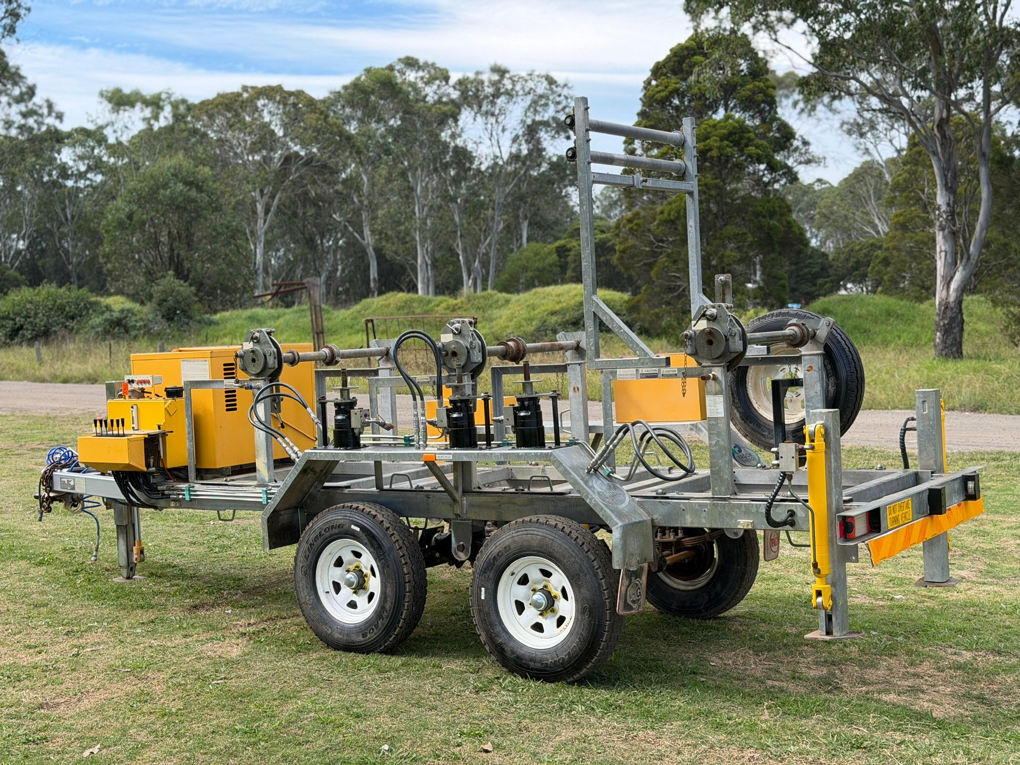 REDMOND GARY 3 DRUM ABC DRUM STAND CABLE TRAILER 6000KG ATM AERIAL BUNDLE CABLE image 6