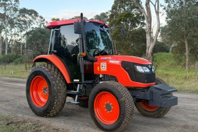 KUBOTA M9540D 85HP DIESEL 4X4 AWD FARM TRACTOR VINEYARD ROW CROP WITH FORK LIFT JOHN DEERE
